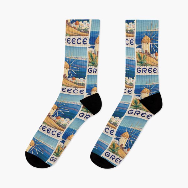 Item preview, Greece Coastal Windmill Landscape Greek Island Travel Poster : Vintage Art designed and sold by artofuniverse.