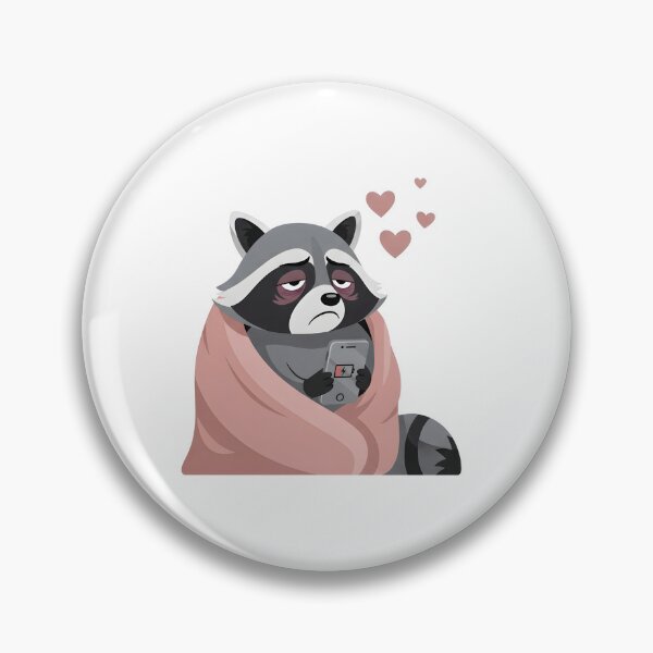 Item preview, Social Battery Low - Tired Raccoon with Phone & Blanket Art designed and sold by Latikshop.