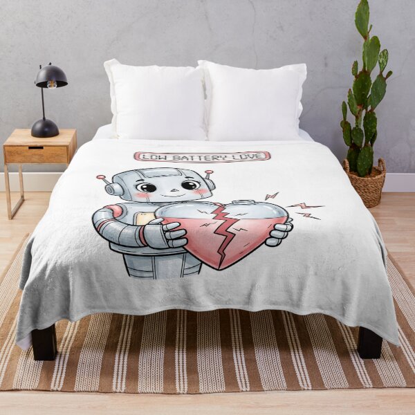 Item preview, Low Battery Love - Cute Robot Holding Broken Heart Art designed and sold by Latikshop.