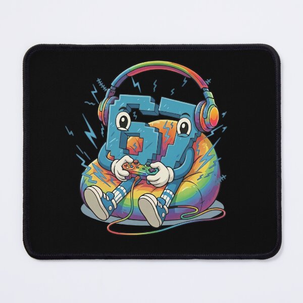 Item preview, 6 7 Six Seven Pixel Gamer Character on Rainbow Bean Bag designed and sold by LashondaGreen89.