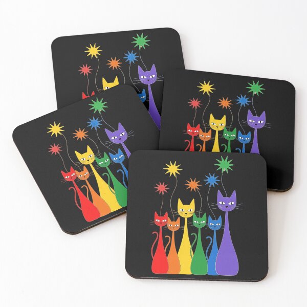 Item preview, LGBTQ Pride Cats Mid-Century Modern Style designed and sold by FaithAbbott.