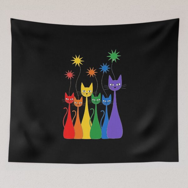 Item preview, LGBTQ Pride Cats Mid-Century Modern Style designed and sold by FaithAbbott.