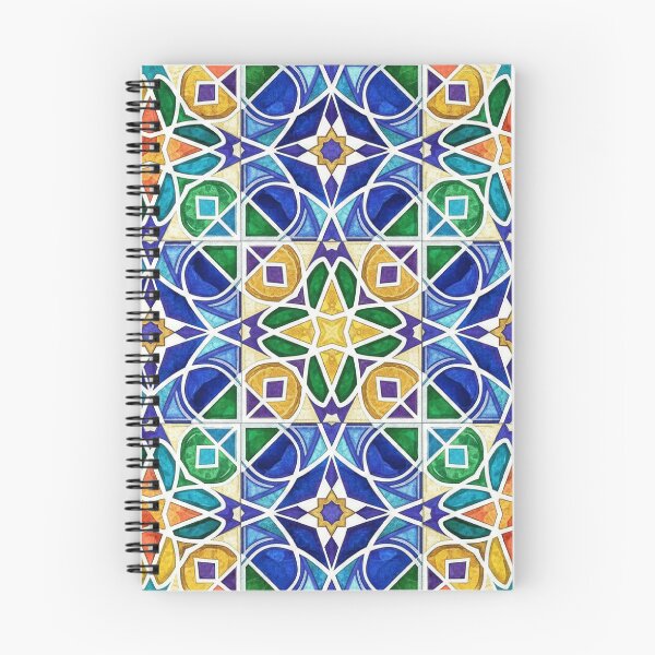 Item preview, Vibrant Moroccan Zellige Pattern: Stained Glass Watercolor Mosaic designed and sold by designwiss.