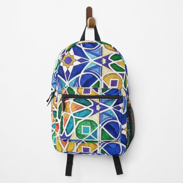 Item preview, Vibrant Moroccan Zellige Pattern: Stained Glass Watercolor Mosaic designed and sold by designwiss.