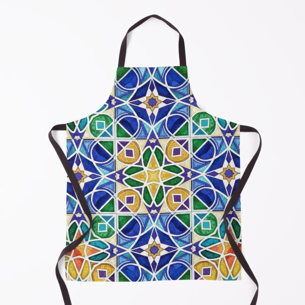 Item preview, Vibrant Moroccan Zellige Pattern: Stained Glass Watercolor Mosaic designed and sold by designwiss.