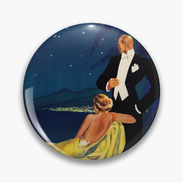 Item preview, Fiume Abbazia Elegant Couple Poster : Vintage Travel Illustration designed and sold by artofuniverse.