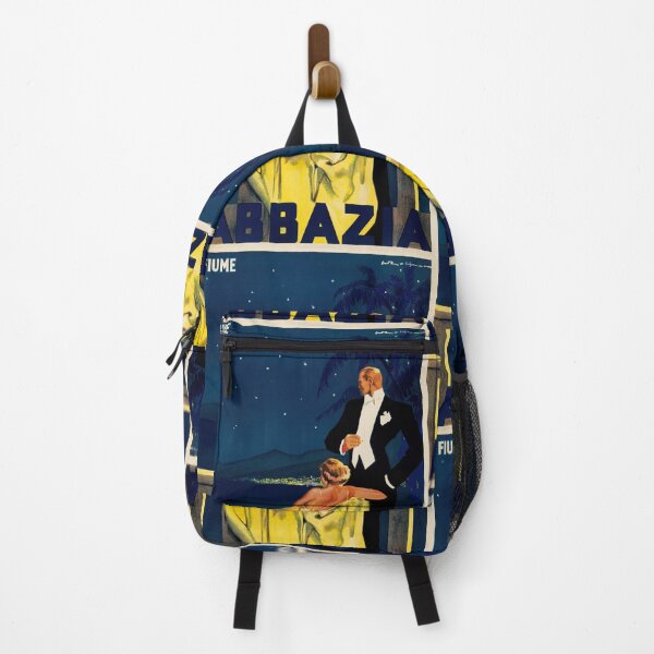 Item preview, Fiume Abbazia Elegant Couple Poster : Vintage Travel Illustration designed and sold by artofuniverse.