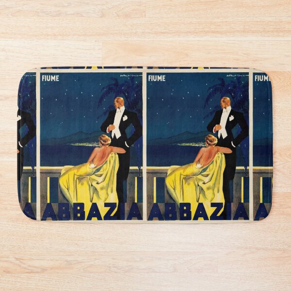 Item preview, Fiume Abbazia Elegant Couple Poster : Vintage Travel Illustration designed and sold by artofuniverse.