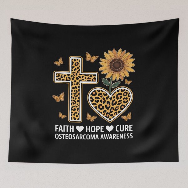 Item preview, Faith Hope Cure Sunflower Leopard Osteosarcoma Awareness designed and sold by SIGORDESIGN.