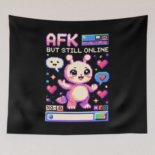 Item preview, AFK But Still Online Pixel Art Kawaii Gamer Bunny designed and sold by SplashTastic.