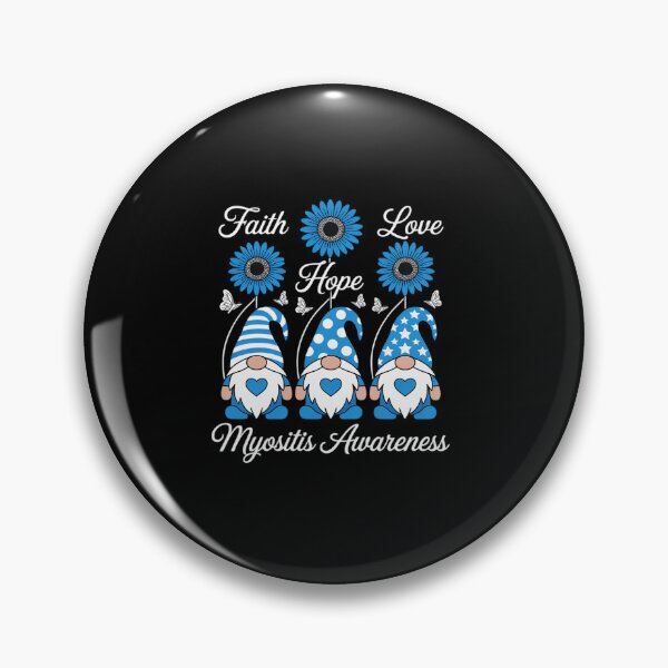Item preview, Faith Hope Love Gnome Blue Ribbon Myositis Awareness Flower designed and sold by SIGORDESIGN.