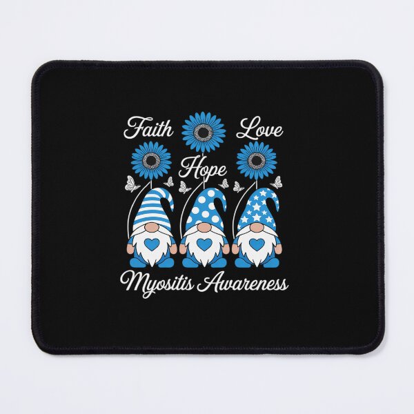 Item preview, Faith Hope Love Gnome Blue Ribbon Myositis Awareness Flower designed and sold by SIGORDESIGN.