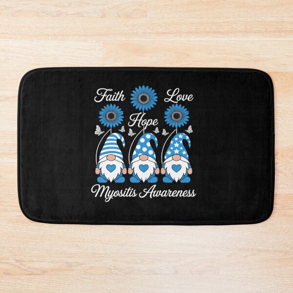 Item preview, Faith Hope Love Gnome Blue Ribbon Myositis Awareness Flower designed and sold by SIGORDESIGN.