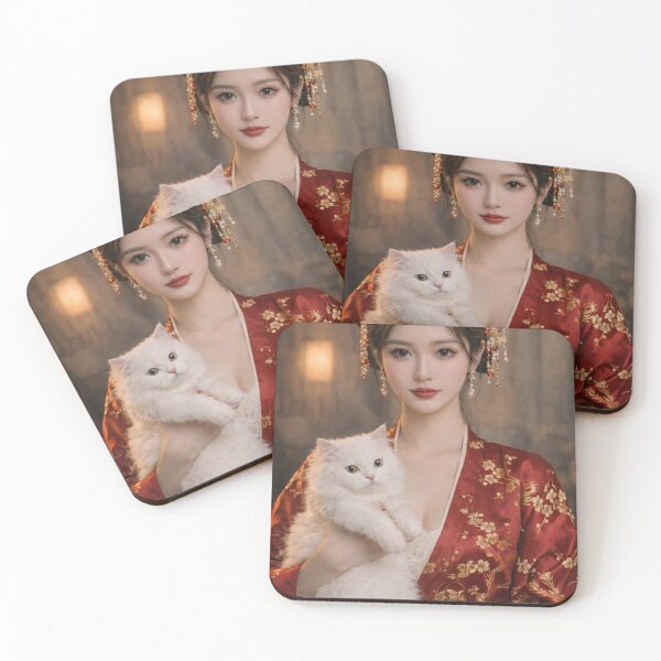 Item preview, Imperial Lady with Her Beloved White Cat designed and sold by ASMRUniverse.