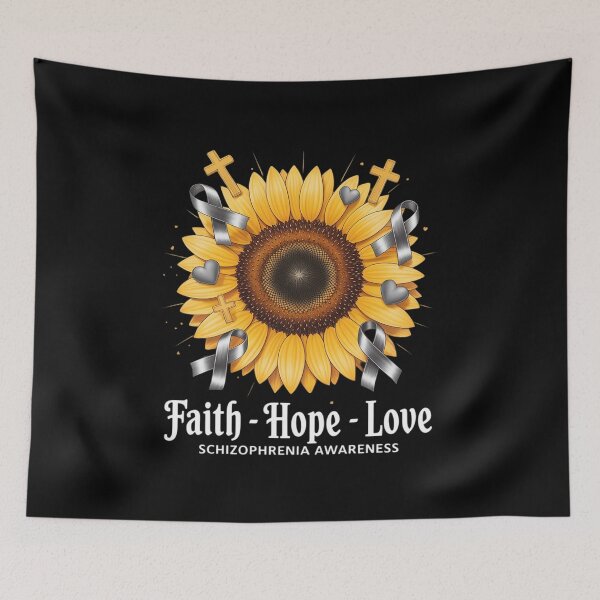 Item preview, Faith Hope Love Sunflower Schizophrenia Awareness designed and sold by SIGORDESIGN.