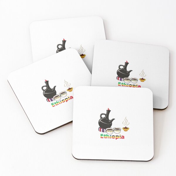 Item preview, Ethiopian Coffee Ceremony – Minimal Jebena & Coffee Cups Aesthetic Design designed and sold by Blena1.