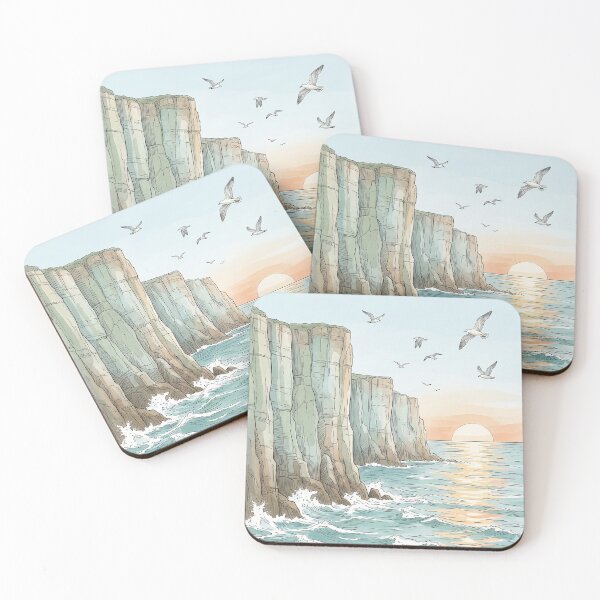 Item preview, Calming Watercolor Scenery of Towering sheer cliffs overlooking a vast designed and sold by Virtual-Studio-Geebaki.