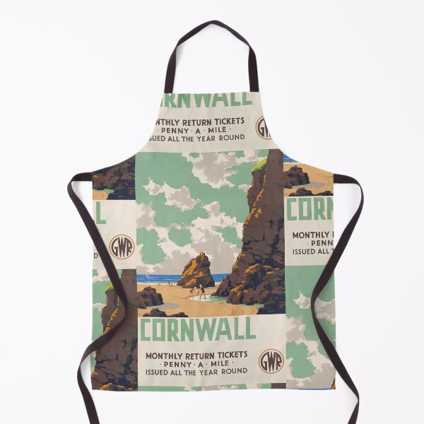 Item preview, Cornwall Coastal Beach Sea Cliffs Travel Poster : Vintage Advertisement designed and sold by artofuniverse.