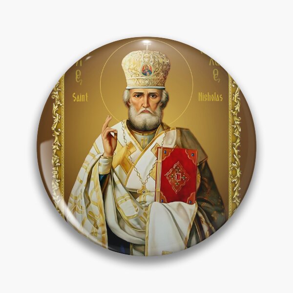Item preview, Saint Nicholas the Wonderworker, Orthodox icon in a frame with an inscription in English designed and sold by orthodox-icon.