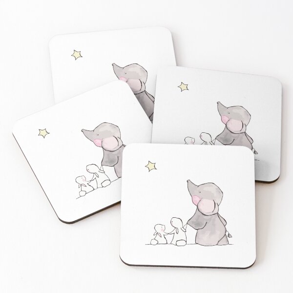 Item preview, Elephant and Bunnies Watching a Star designed and sold by IN Tales.