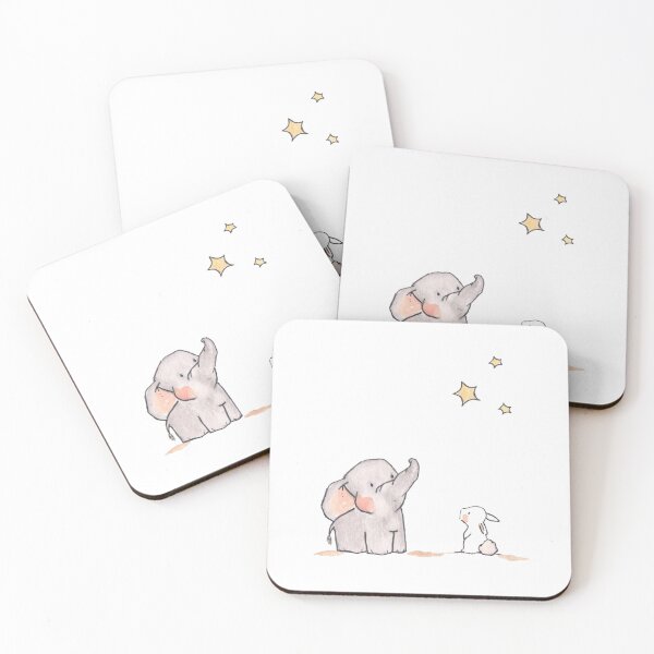 Item preview, Elephant and Bunny Gazing at Stars designed and sold by IN Tales.