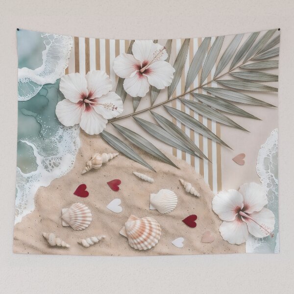 Item preview, Romantic Tropical Collage with Hibiscus Flowers designed and sold by SolaoLab.