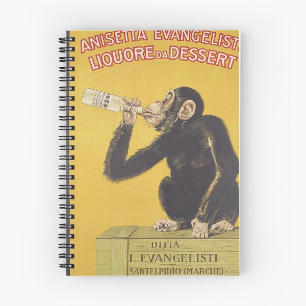 Item preview, Chimpanzee Drinking Bottle Vintage Ad Advertisement Poster : Retro Liquor Illustration designed and sold by artofuniverse.