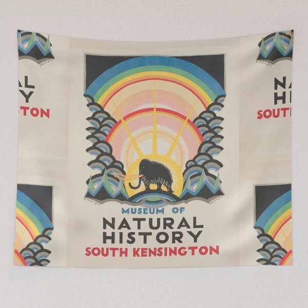 Item preview, Woolly Mammoth Silhouette Colorful Rainbow Advertisement Poster : Art Deco designed and sold by artofuniverse.
