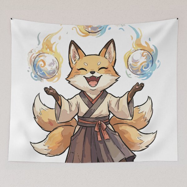 Item preview, Japanese Folklore Art: Magical Pearl Juggler	Kitsune designed and sold by bapupa.