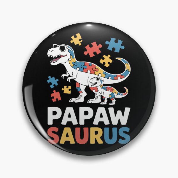 Item preview, Papaw Saurus Autism Awareness Autistic Dinosaur Family designed and sold by joedavila.