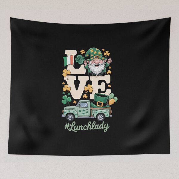 Item preview, Love Lunch Lady Gnome Shamrock Saint Patrick's Day designed and sold by FaithAbbott.