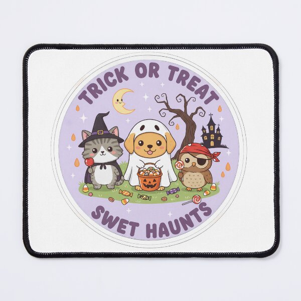 Item preview, Spooky & Sweet Halloween Cuties Badge | Kawaii Black Cat Ghost Pumpkin designed and sold by GeminiDaydreamer.