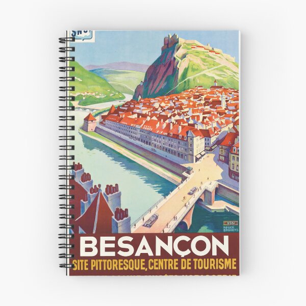 Item preview, Besançon Colorful Riverside Cityscape Hilltop Fortress Travel Poster : Vintage Advertisement designed and sold by artofuniverse.