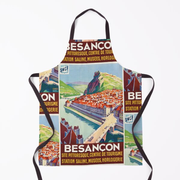Item preview, Besançon Colorful Riverside Cityscape Hilltop Fortress Travel Poster : Vintage Advertisement designed and sold by artofuniverse.