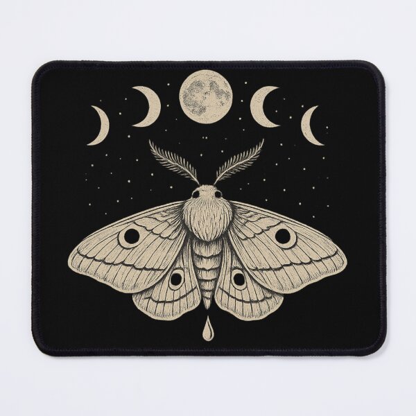 Item preview, Luna Moth with Moon Phases – Gothic Night Moth designed and sold by Mouraludia.