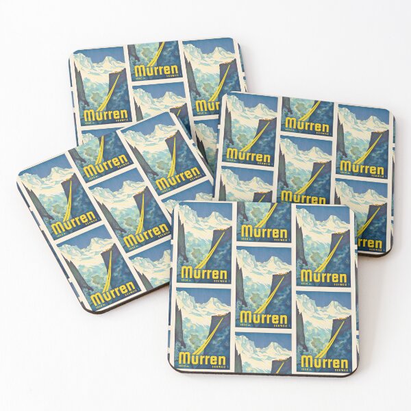 Item preview, Mürren Schweiz Snowy Mountain Landscape Cliffside Village Travel Poster : Vintage Artwork designed and sold by artofuniverse.
