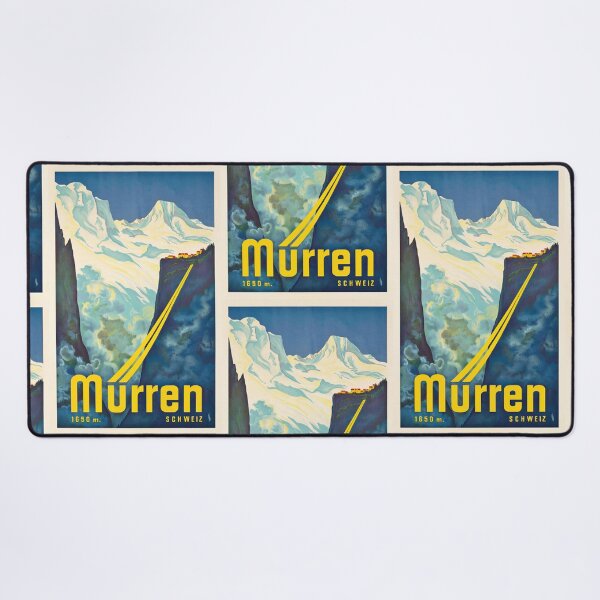 Item preview, Mürren Schweiz Snowy Mountain Landscape Cliffside Village Travel Poster : Vintage Artwork designed and sold by artofuniverse.