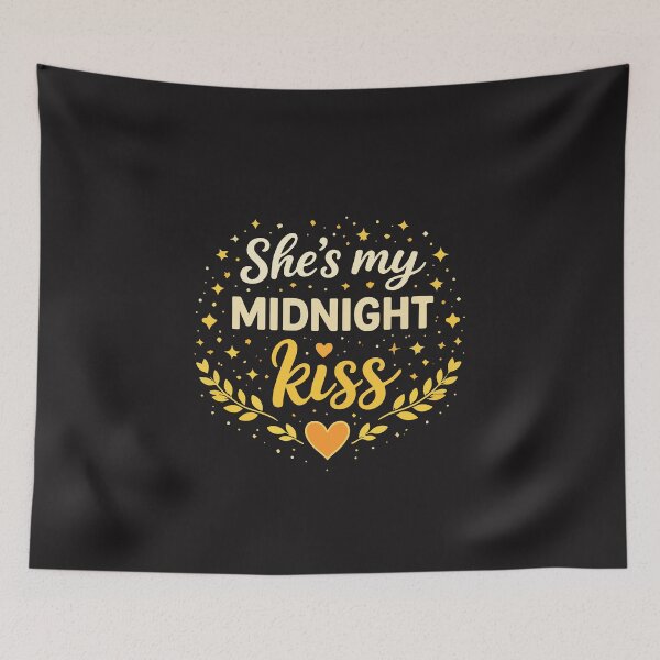Item preview, She’s My Midnight Kiss – Romantic Love Quote Typography Design designed and sold by kiralynstration.