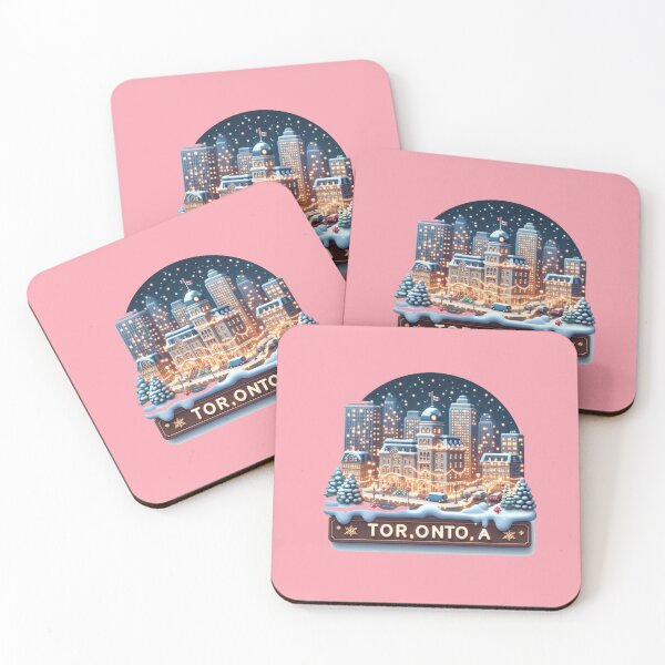 Item preview, Toronto Canada – Winter Holiday Night | Cute 3D City Label, designed and sold by PaintMeWorld.