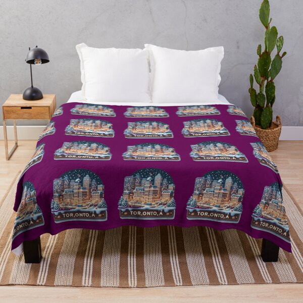 Item preview, Toronto Canada – Winter Holiday Night | Cute 3D City Label, designed and sold by PaintMeWorld.