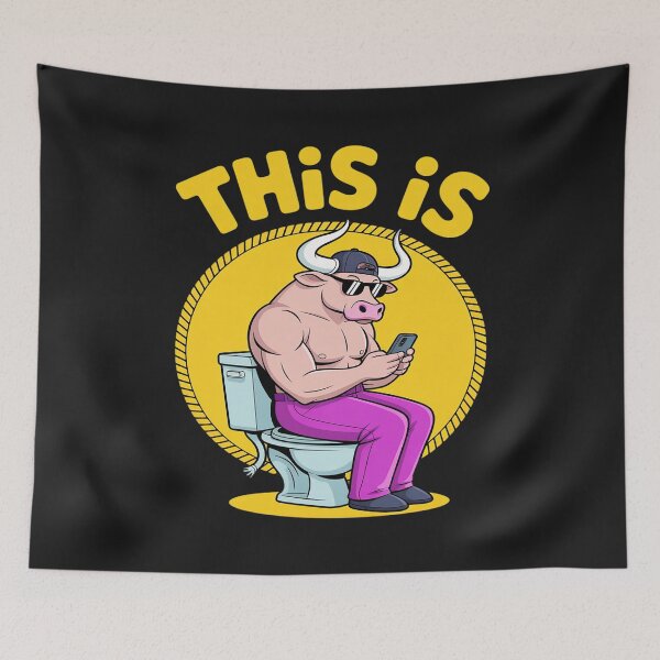 Item preview, This Is Bullsht Funny Cow Toilet Humorous Design Men Women 2 designed and sold by Rackaam.