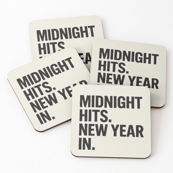 Item preview, Midnight Hits New Year In – Minimal New Year Typography designed and sold by mbmstores.