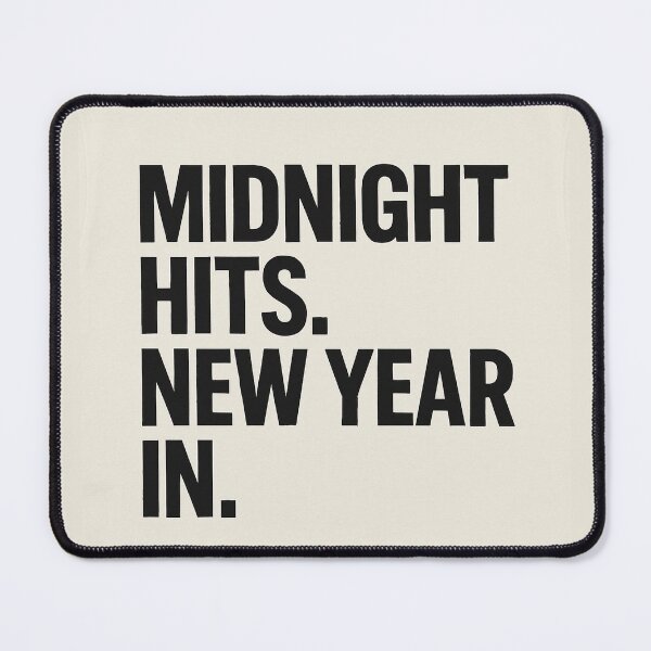 Item preview, Midnight Hits New Year In – Minimal New Year Typography designed and sold by mbmstores.
