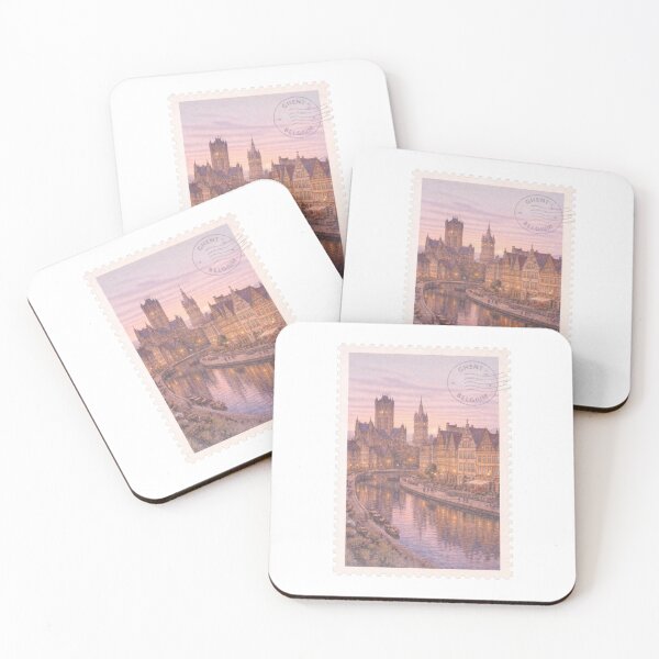 Item preview, Ghent, Belgium – Medieval Canal Stamp designed and sold by Wanderstamp.