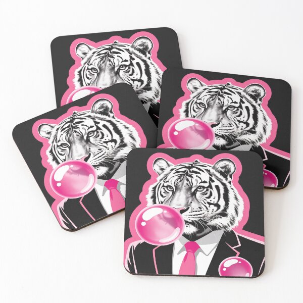Item preview, Tiger in suit blowing pink bubble gum designed and sold by Rackaam.