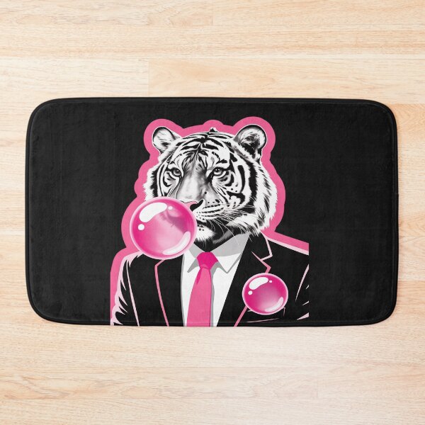 Item preview, Tiger in suit blowing pink bubble gum designed and sold by Rackaam.