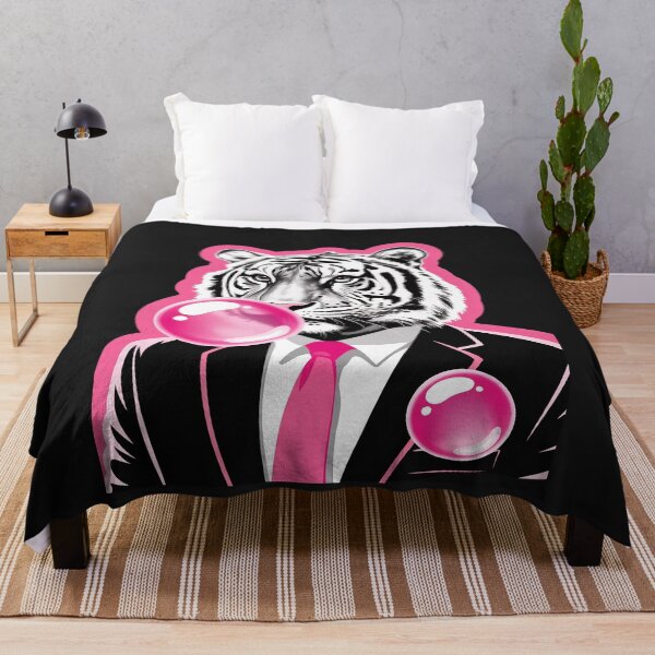 Item preview, Tiger in suit blowing pink bubble gum designed and sold by Rackaam.