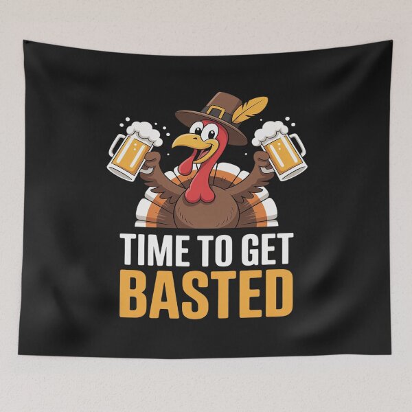 Item preview, Time to Get Basted Funny Beer Thanksgiving Turkey designed and sold by Rackaam.