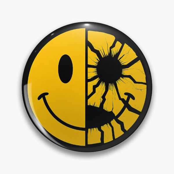 Item preview, Broken Smiley Face Dark Retro Horror Illustration designed and sold by Amanda's Factory.