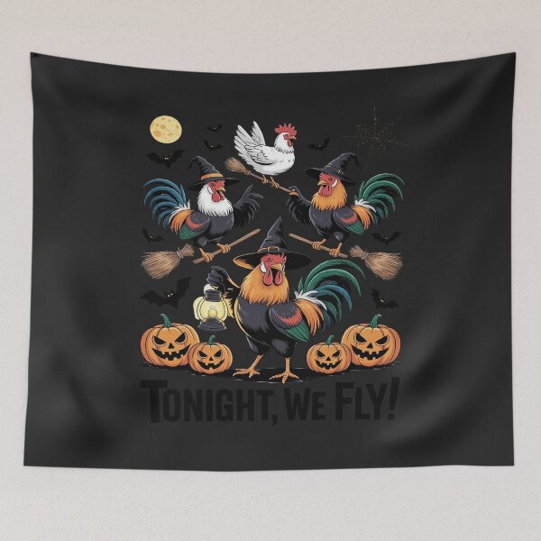 Item preview, Tonight We Fly Halloween Chicken Spooky Farm Animals Lover designed and sold by Rackaam.